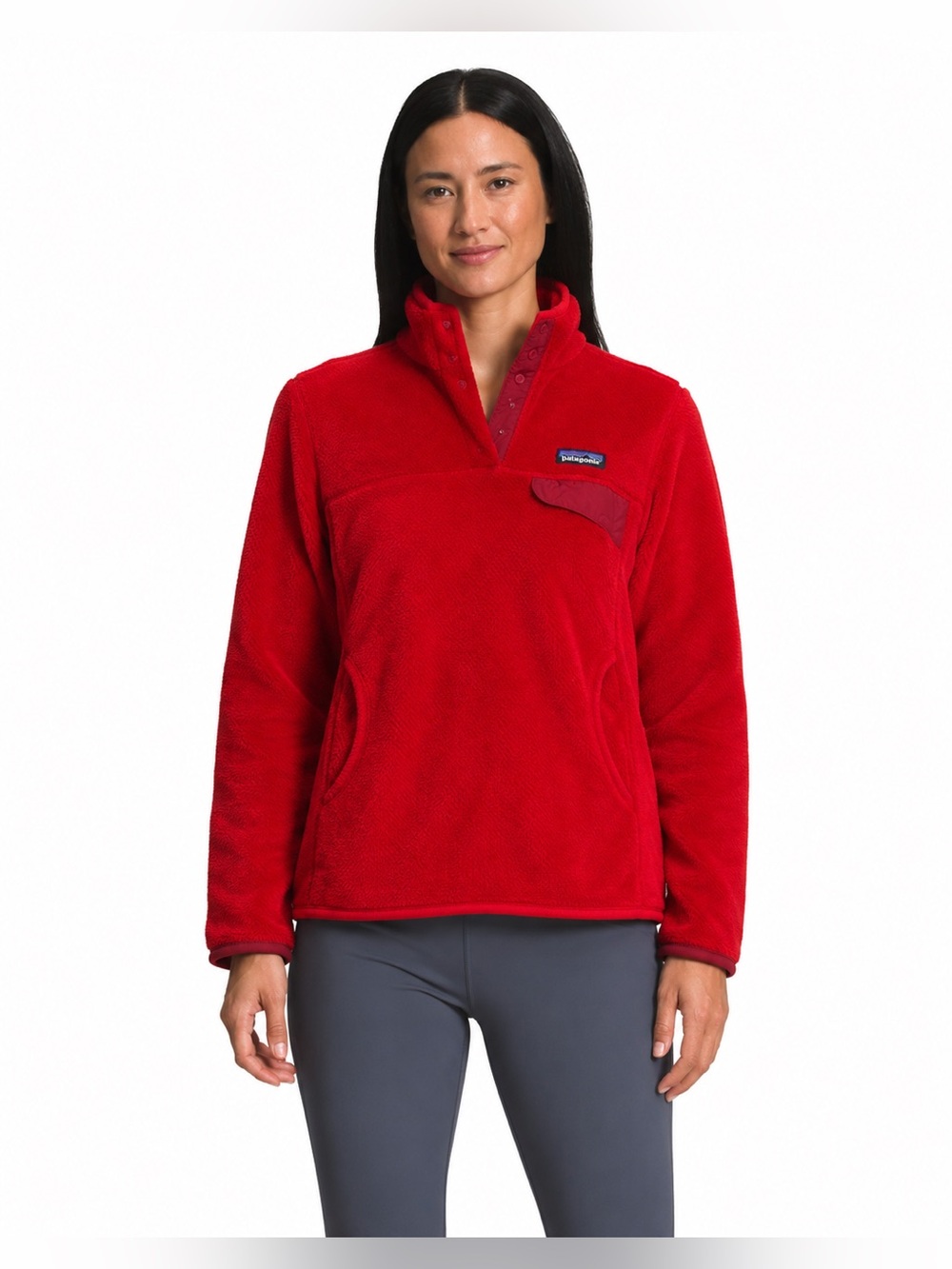Patagonia Re-tool Snap T Pullover Fleece Jacket Coat Red Size XS *Q